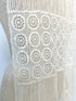 Ecru Cotton Lace Applique with Fringe for Full Back Top Long